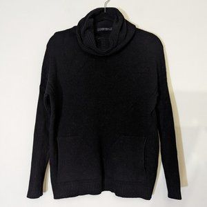 Black Cowl Turtleneck Sweater - Cyrus - size Small